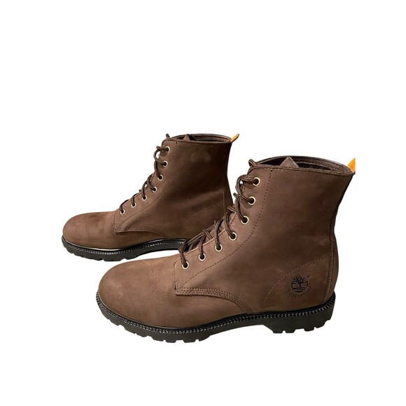 Timberland Men's 6-Inch Waterproof Nubuck Leather Boots Dark Brown Work 11M - Picture 2 of 9